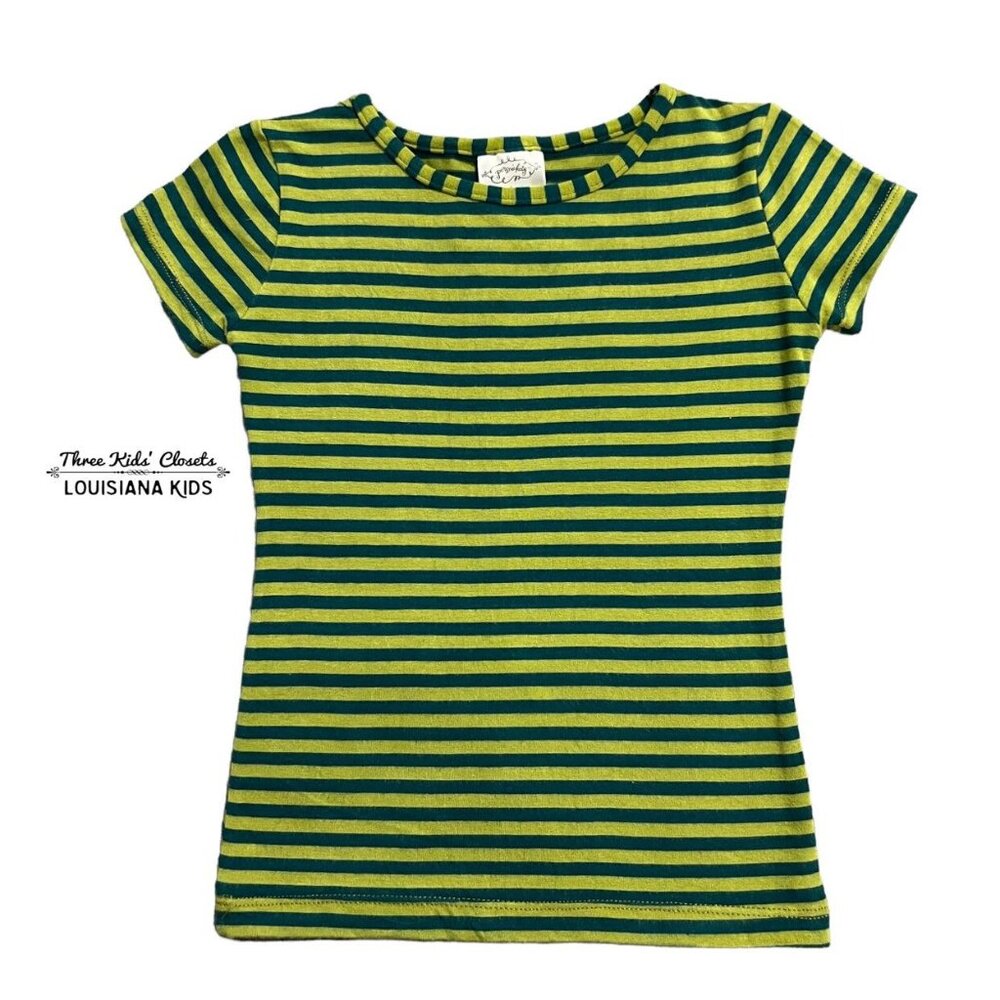 Persnickety 3Y Teal & Green Striped Top